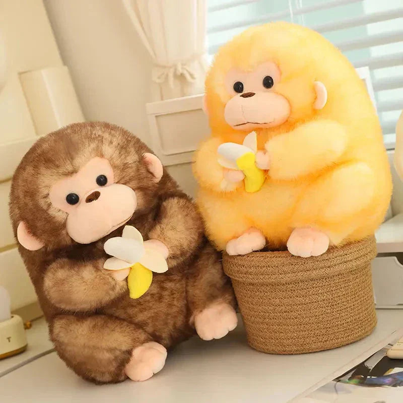 Cute Big Monkey Soft Toy With Banana Friend
