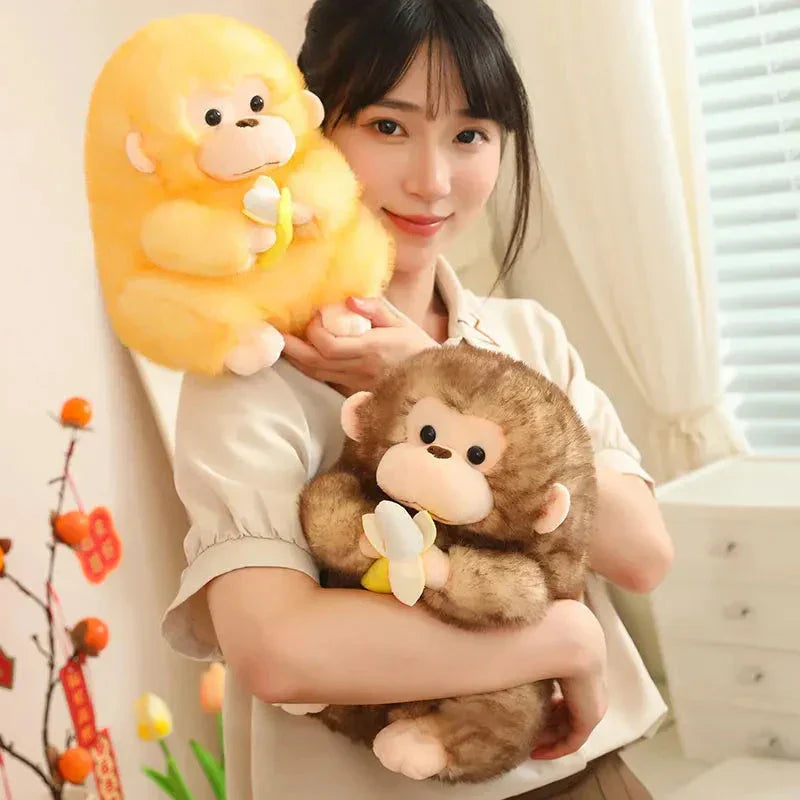 Cute Big Monkey Soft Toy With Banana Friend