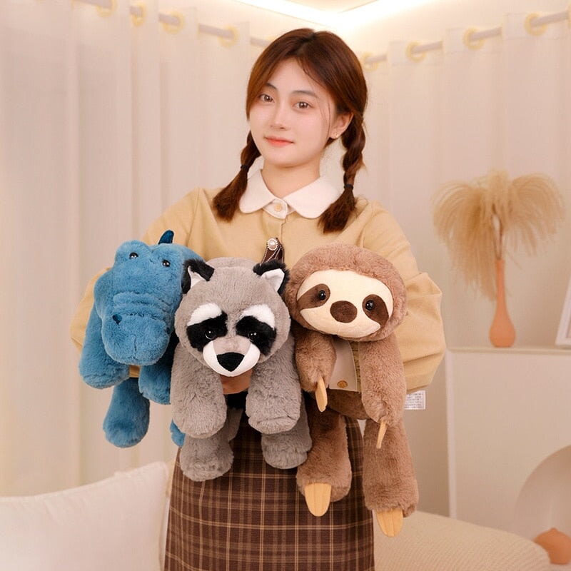 Cuddly Sloth Fox Raccoon Plush Toy Friends