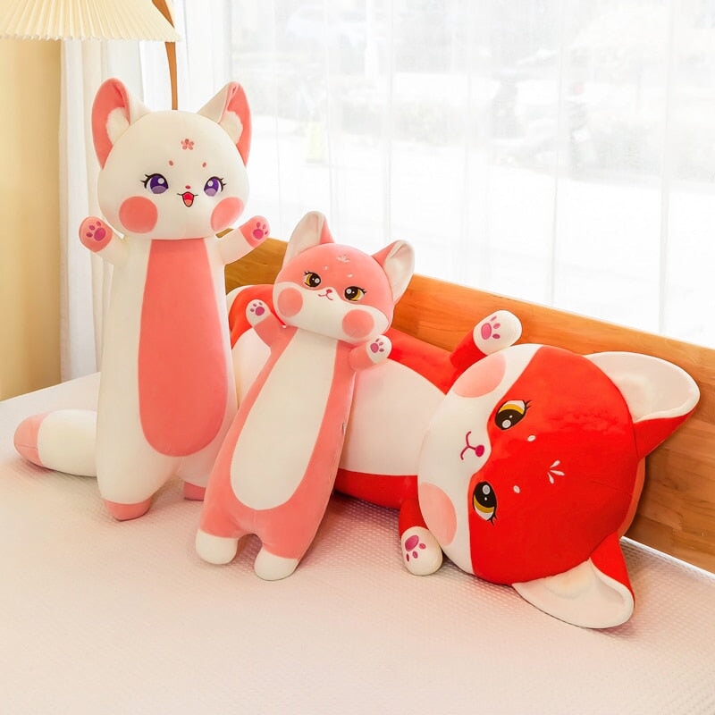 Soft Pink Fox Plush Toy Family Set