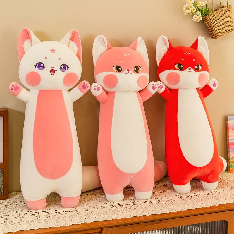 Soft Pink Fox Plush Toy Family Set