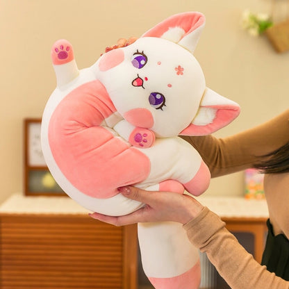 Soft Pink Fox Plush Toy Family Set