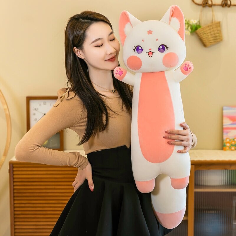 Soft Pink Fox Plush Toy Family Set