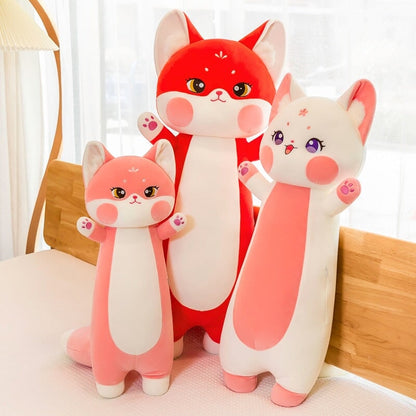 Soft Pink Fox Plush Toy Family Set