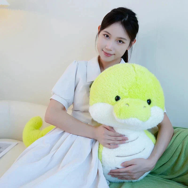 Colorful Green Plush Snake Toy