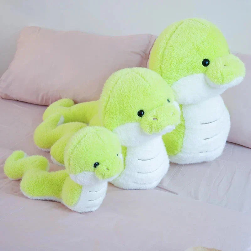 Colorful Green Plush Snake Toy