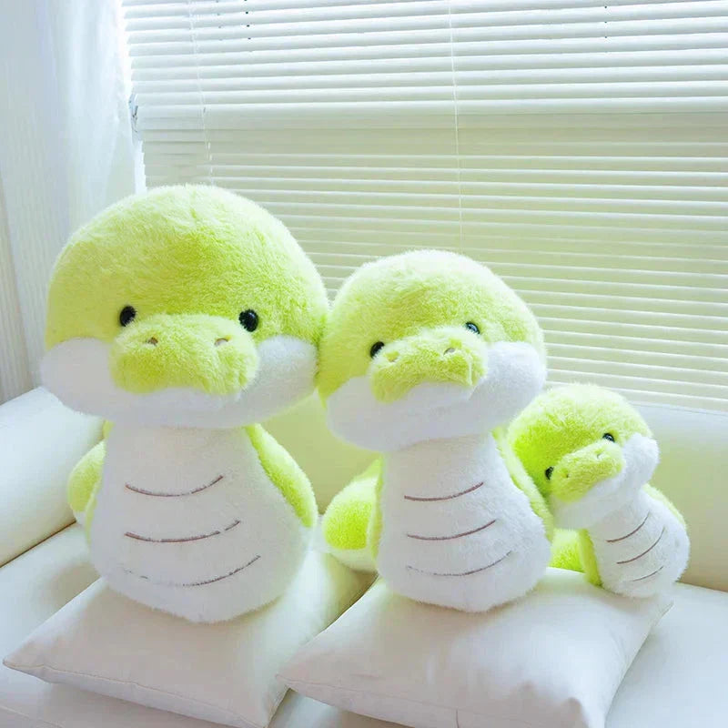 Colorful Green Plush Snake Toy