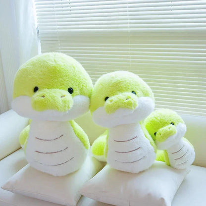 Colorful Green Plush Snake Toy
