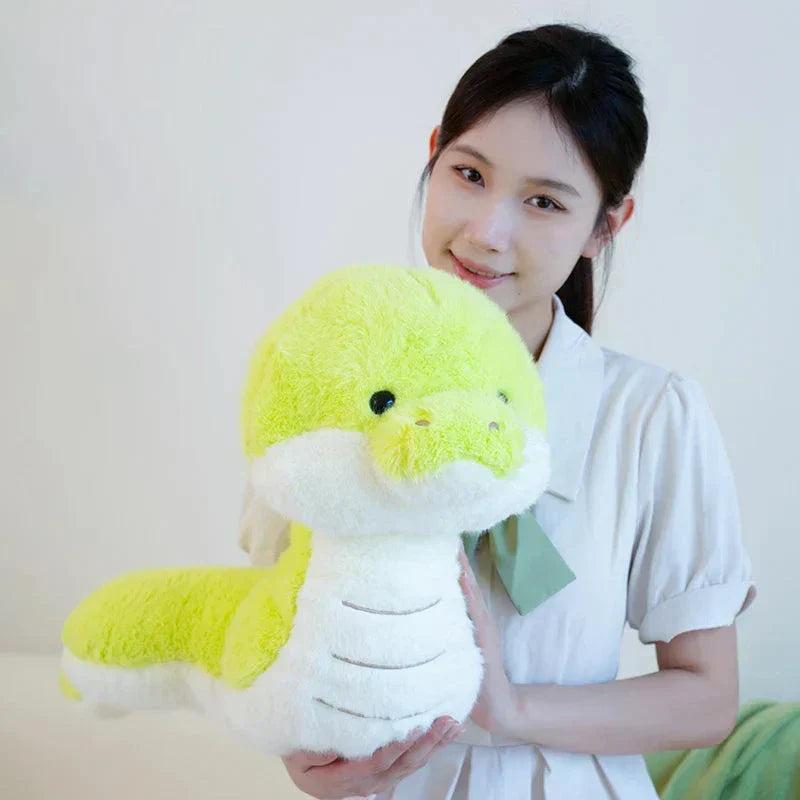 Colorful Green Plush Snake Toy