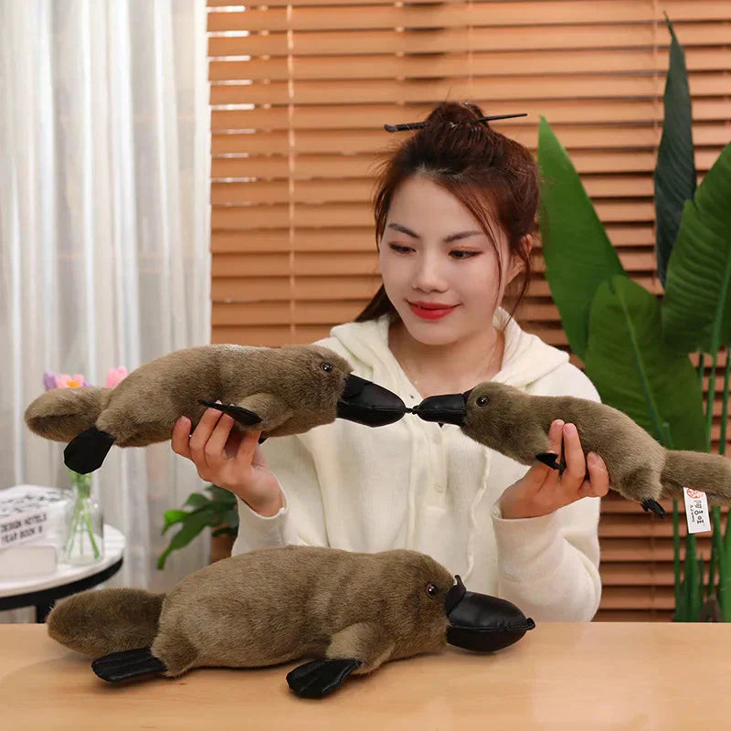 Cuddly Brown White Platypus Soft Toy