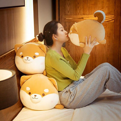 Cute Blushing Shiba Plush Toy