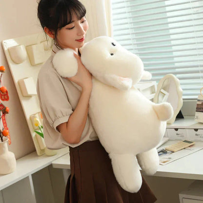 Cute White Maltese Plush Toy with Fun Frog Hat