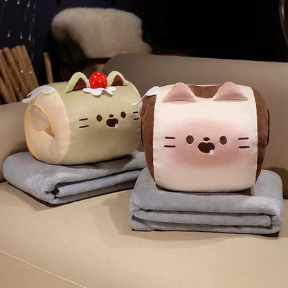 Cozy Kitty Hand Warmer Plush with Soft Blanket
