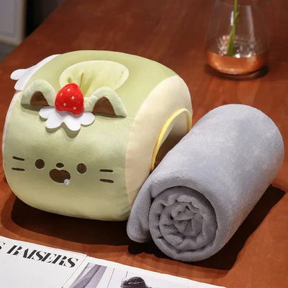 Cozy Kitty Hand Warmer Plush with Soft Blanket