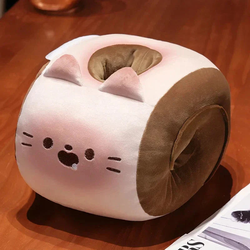 Cozy Kitty Hand Warmer Plush with Soft Blanket