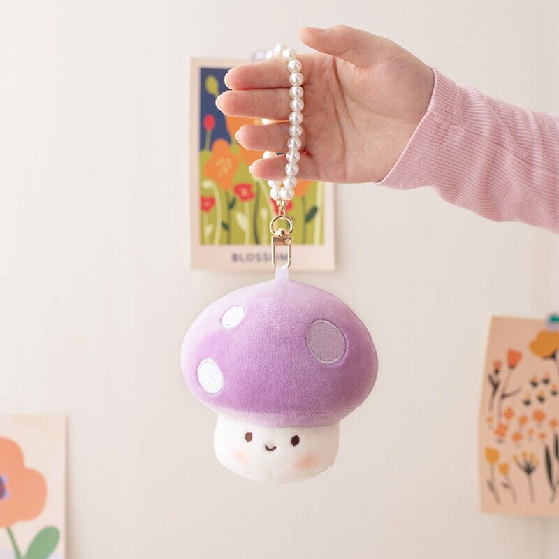 Soft Cute Fungi Plush Keychain Charms