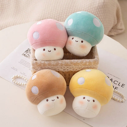 Soft Cute Fungi Plush Keychain Charms
