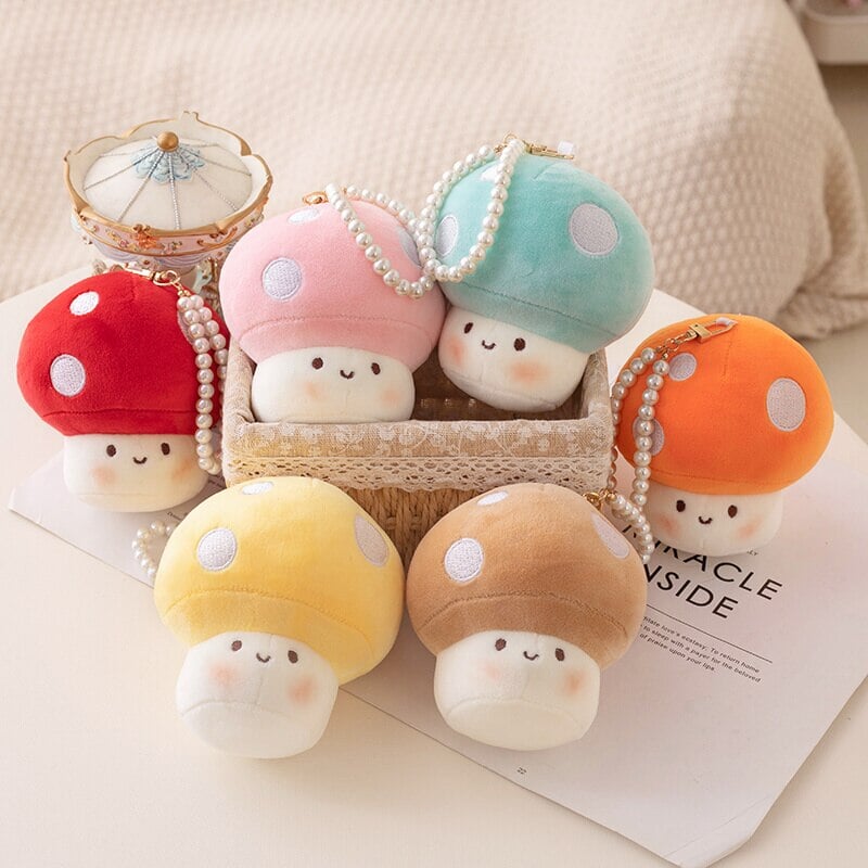 Soft Cute Fungi Plush Keychain Charms