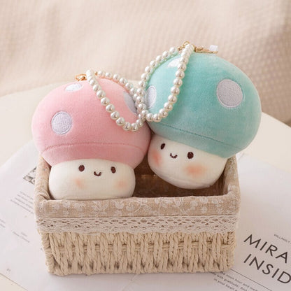 Soft Cute Fungi Plush Keychain Charms
