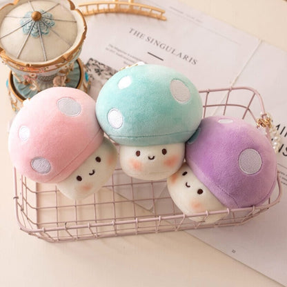 Soft Cute Fungi Plush Keychain Charms