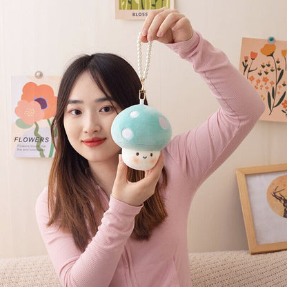 Soft Cute Fungi Plush Keychain Charms