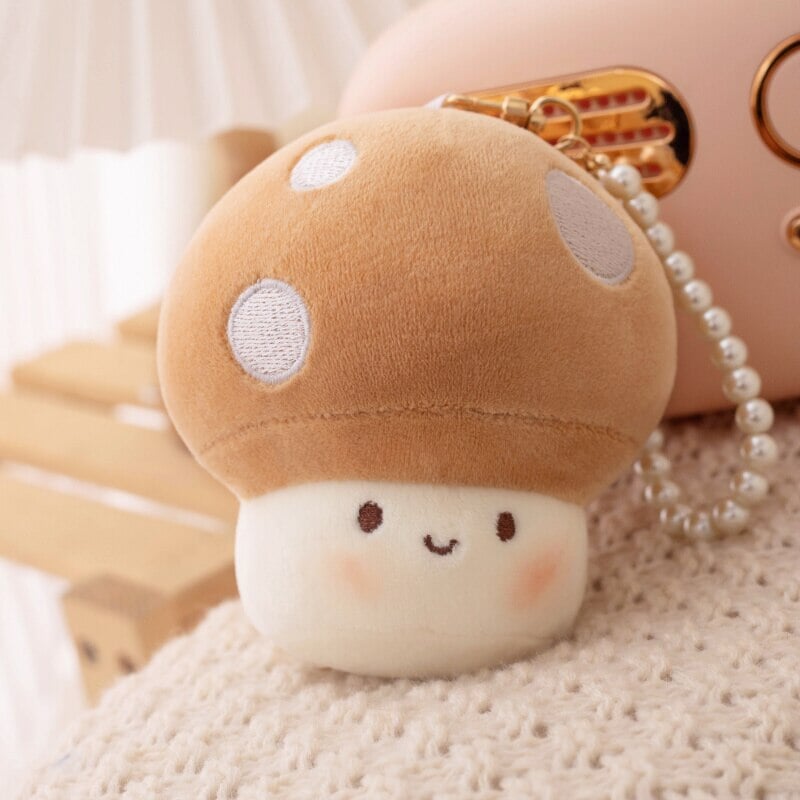 Soft Cute Fungi Plush Keychain Charms