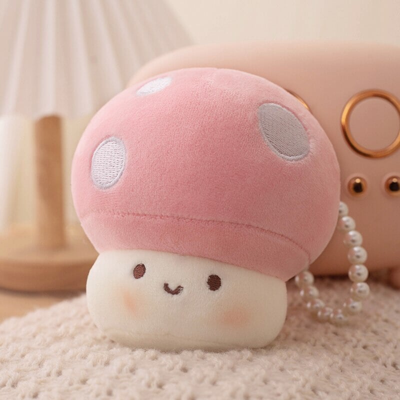 Soft Cute Fungi Plush Keychain Charms