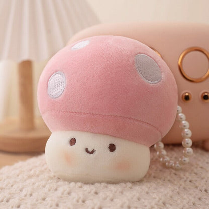 Soft Cute Fungi Plush Keychain Charms