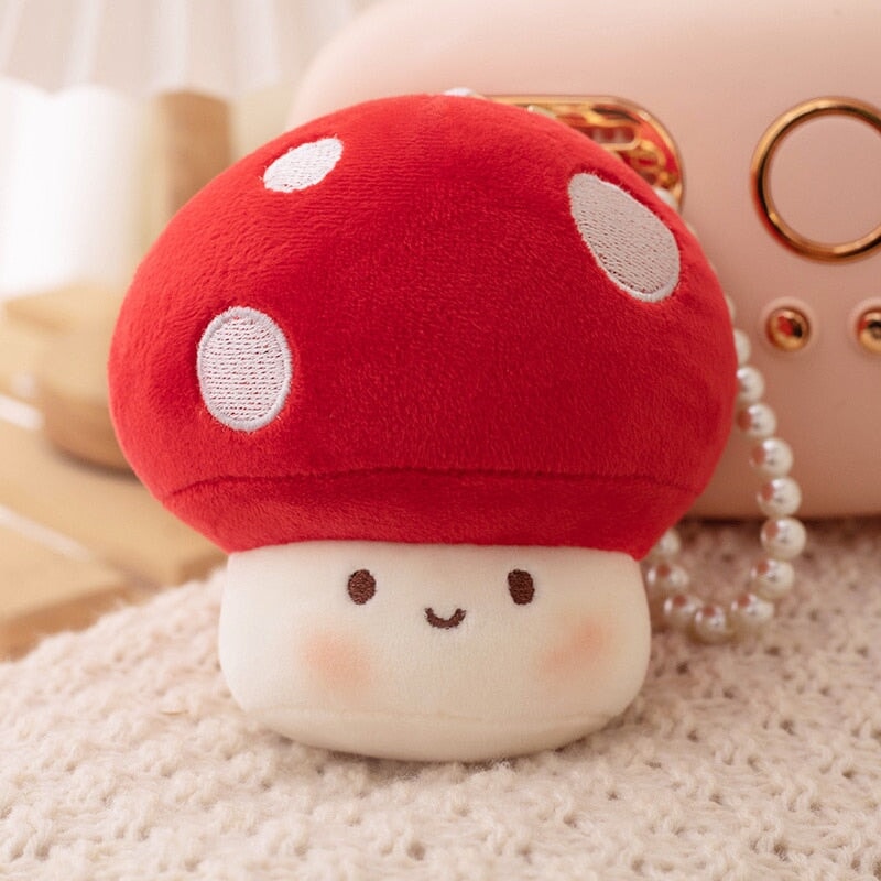 Soft Cute Fungi Plush Keychain Charms