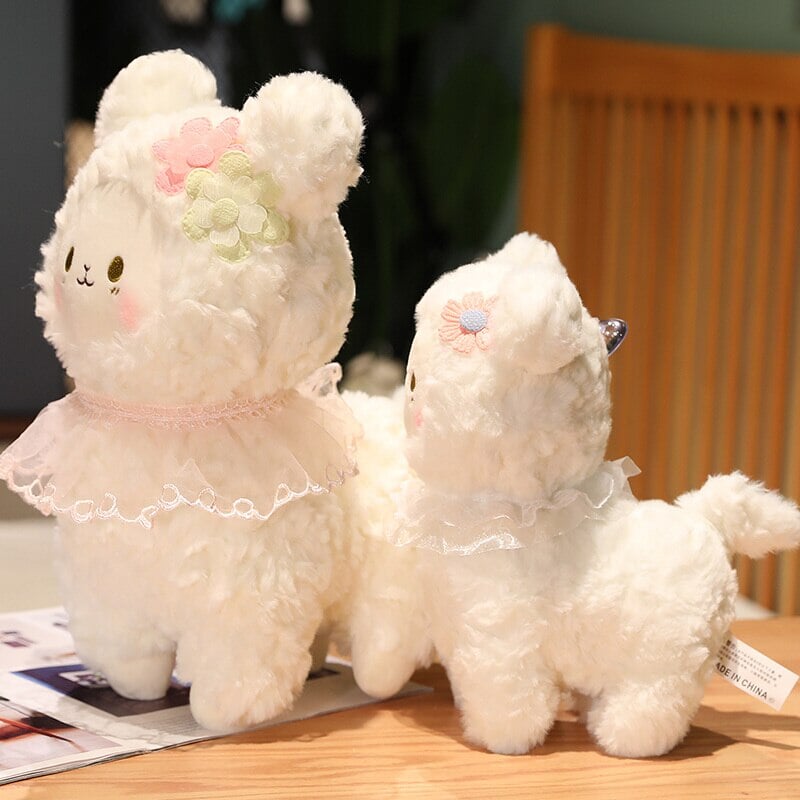 Adorable Plush Lamb Figurine Set