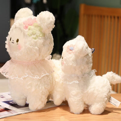 Adorable Plush Lamb Figurine Set