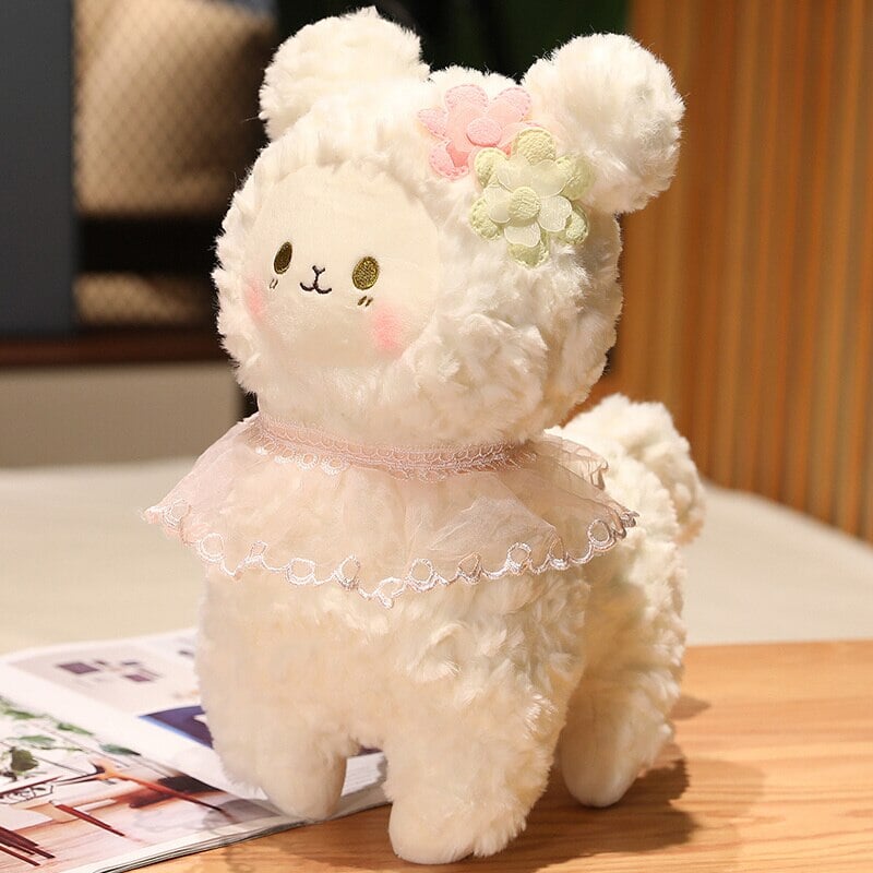 Adorable Plush Lamb Figurine Set