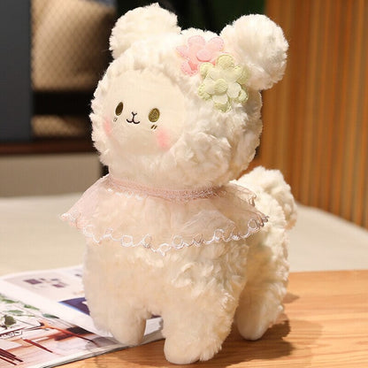 Adorable Plush Lamb Figurine Set