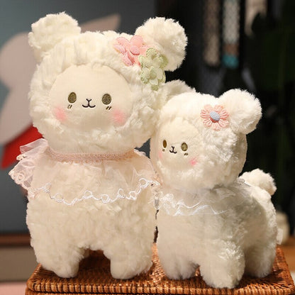 Adorable Plush Lamb Figurine Set
