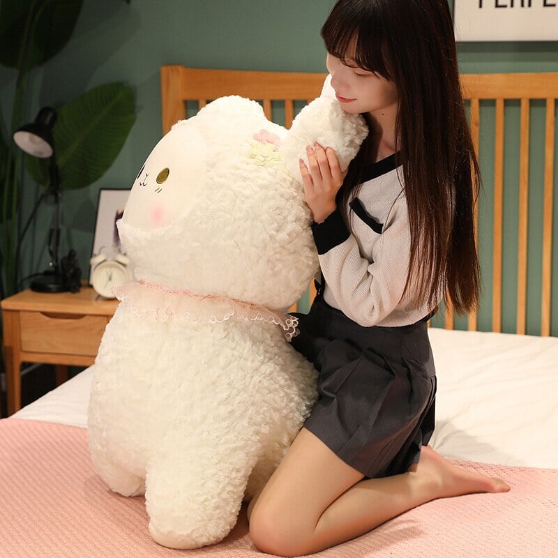 Adorable Plush Lamb Figurine Set