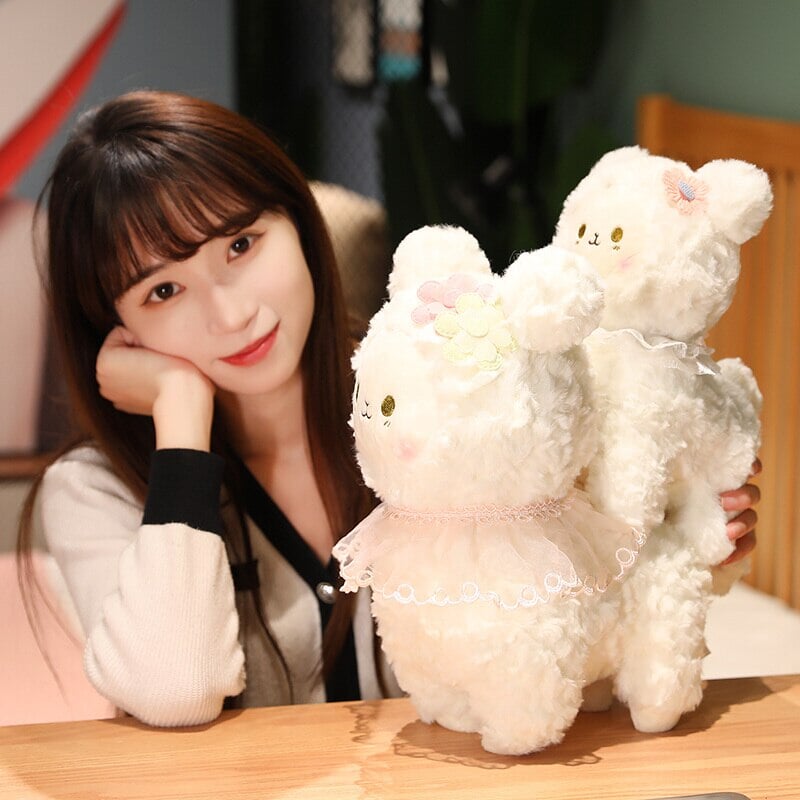 Adorable Plush Lamb Figurine Set