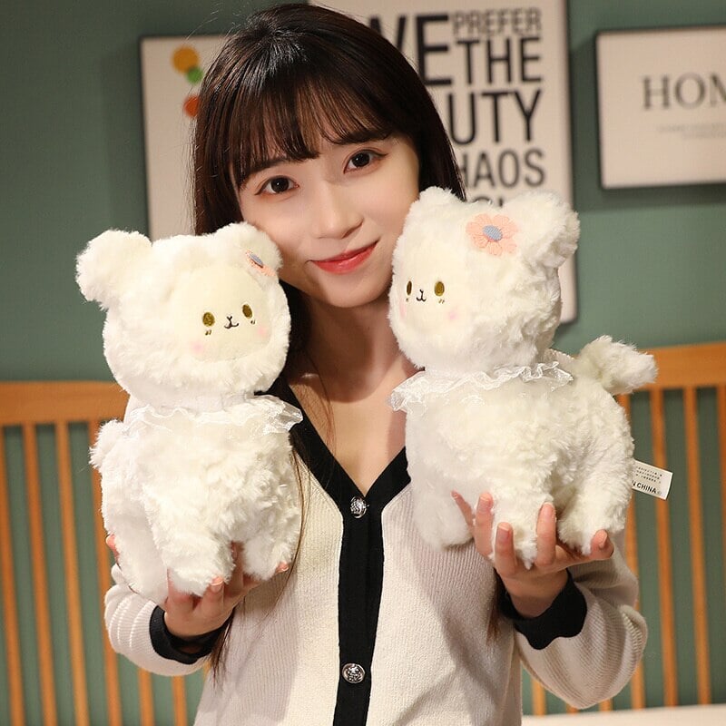 Adorable Plush Lamb Figurine Set