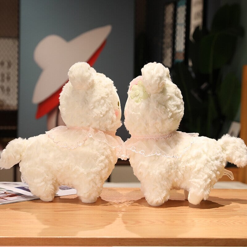 Adorable Plush Lamb Figurine Set