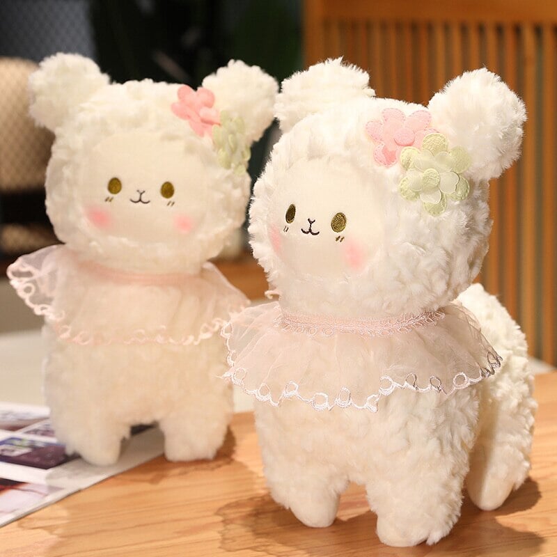 Adorable Plush Lamb Figurine Set
