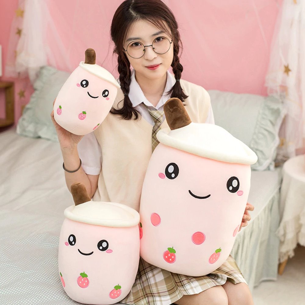 Cute Fruit Bubble Tea Soft Toy Set