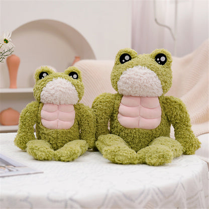 Cute Green Muscle Frog Stuffed Toy