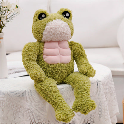 Cute Green Muscle Frog Stuffed Toy