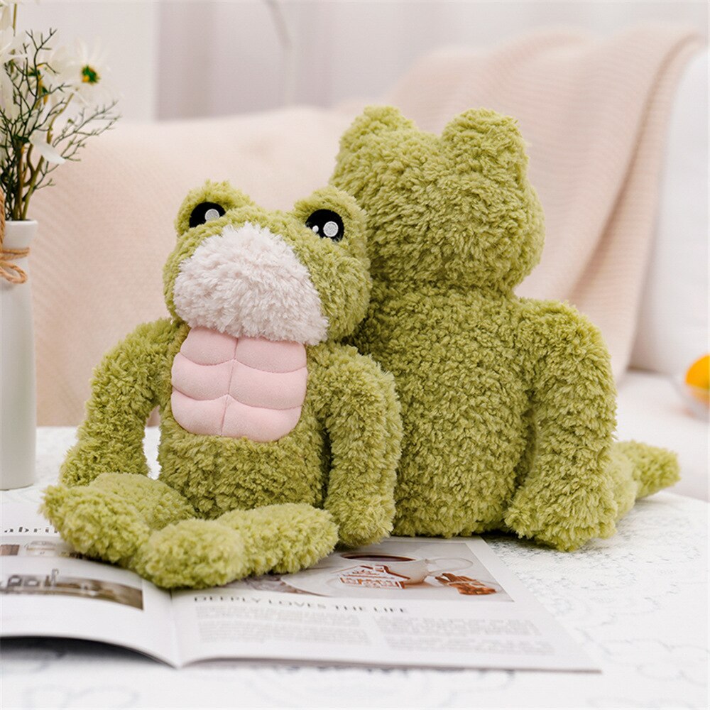 Cute Green Muscle Frog Stuffed Toy