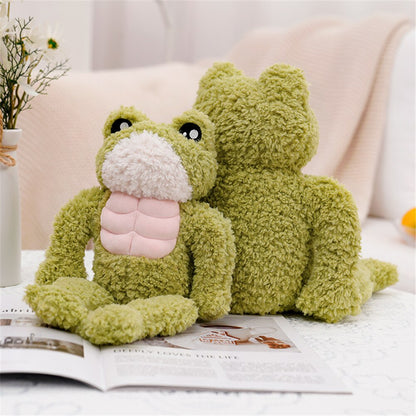 Cute Green Muscle Frog Stuffed Toy