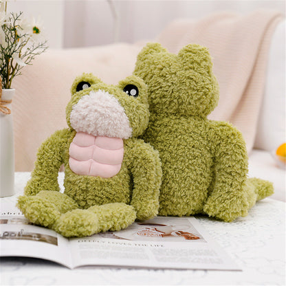 Cute Green Muscle Frog Stuffed Toy