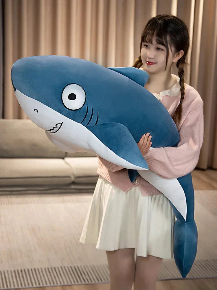 Cute Blue Gray Plush Shark Toys