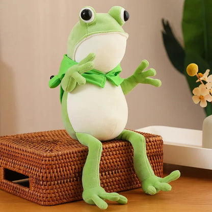 Cute Green Frog Stuffed Animal Toy with Cap