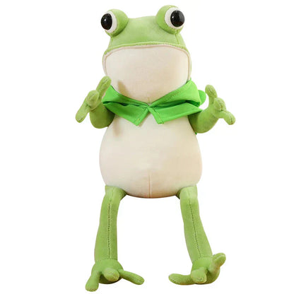 Cute Green Frog Stuffed Animal Toy with Cap