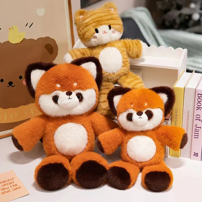 Cute Cat & Red Panda Soft Plush Friends
