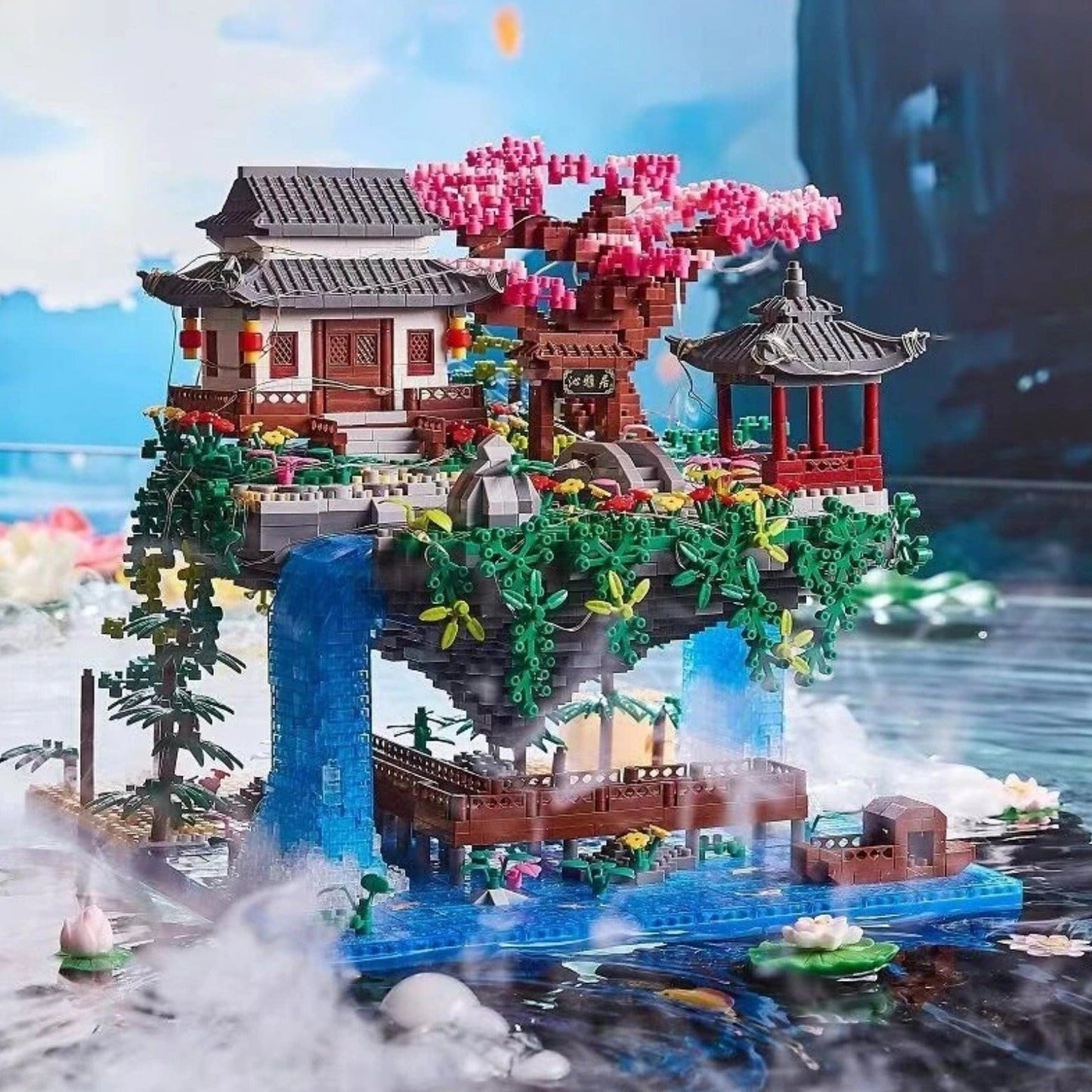 Colorful Japanese Sakura Tree Island Mini Building Blocks - Befez